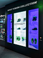sport shoes lighting RETIALS DISPLAY Nike jordan Special events New Launch LED screen glossy black night vision black light Event Design shop in shop