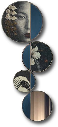 Blue plates wall dec...
