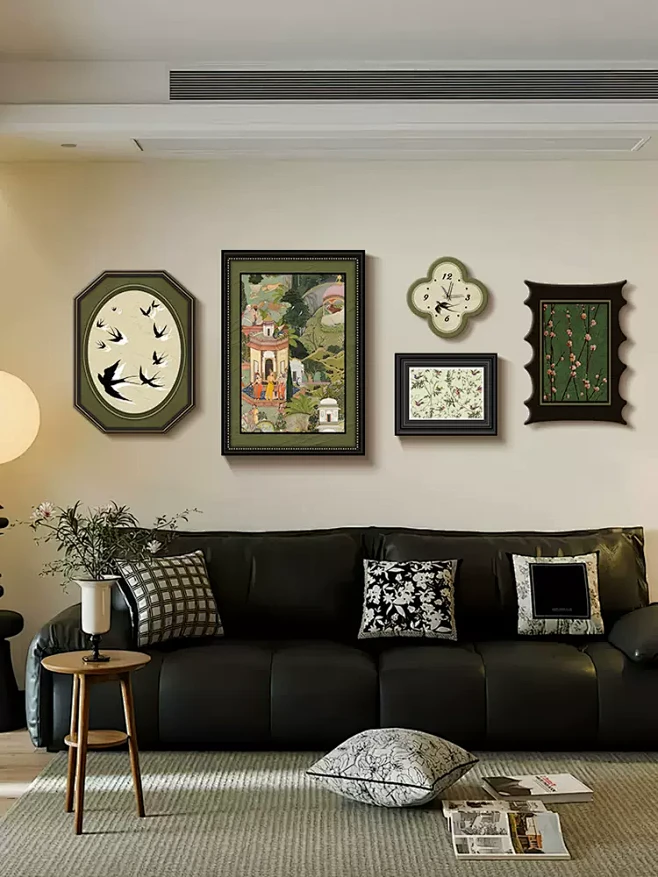 中古风客厅装饰画法式复古沙发背景墙挂画高级感小众艺术组合壁画-tmall.com天猫-花瓣网