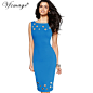 Vfemage Womens Elegante hol Oogje Vintage Zomer Casual Party Werk Slim Ingericht Bodycon Potlood Schede Jurk Vestidos 6208 in Vfemage Womens Elegante hol Oogje Vintage Zomer Casual Party Werk Slim Ingericht Bodycon Potlood Schede Jurk Vestidos 6208 van Ju