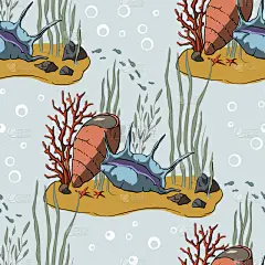 礁石,式样,纺织品,壁纸,海星,自然美,贝壳,水生动植物,绘制,剪影