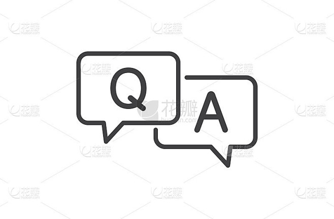 问答语音气泡图标。白色背景上的问答标识。网站和手机应用的设计元素。矢量图