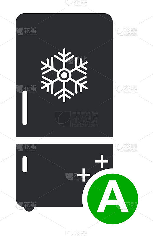 冷冻室冷平图标矢量。现代智能标志，坚实的象形文字孤立在白色背景