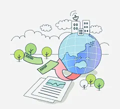 经济与地球环境的关系PNG下载_新图网 https://ixintu.com 地球环境 白云 绿树 数据 楼房 经济 现代化建设 环境污染