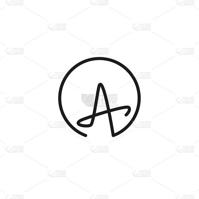 矢量字母a设计插图。图标