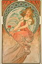 慕夏（mucha）——《四种艺术：舞蹈，绘画，诗歌，音乐》1898 ​