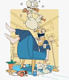 插画鉴赏NO.89｜清爽少年的爱猫日常 - 小红书