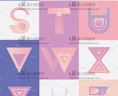 00531创意艺术几何图形字母画册封面海报包装印花AI矢量图PS素材-淘宝网