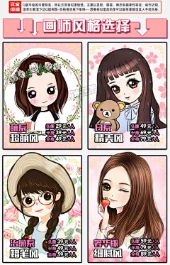 萌Q版 漫画卡通头像设计照片转手绘人物动漫形象肖像定制原创LOGO-淘宝网