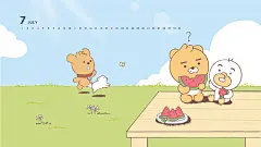 #KakaoFriends#可可朋友超话#KakaoFriends壁纸 #
7月#壁纸#新鲜出炉~夏天到了，可可朋友和西瓜最配哦～#Ryan#吃瓜吃得太嗨皮，一不小心就把籽黏在了脸上~ #Tube#提醒他还一脸懵，吃货的自我修养拿捏住了~好吃的东西要吃进肚里，喜欢的东西要迅速马住，换上新的壁纸，这个7月“暑”你最美~ ​​​​