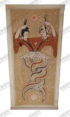 伏羲女娲图绢画高清图 【酷图网】伏羲女娲,古代绢帛,绢帛画,古代绘画,古画,国家宝藏,古代字画,