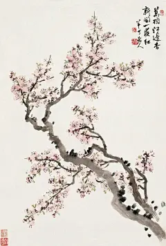 陈半丁 杏花 立轴 设色纸本作品欣赏