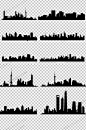 城市建筑群剪影PNG免扣元素