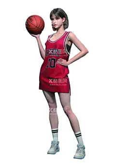 篮球女孩动漫人物图像矢量图  - 源文件下载【酷图网】篮球,女孩,动漫,人物,矢量图