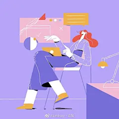 #畫言絮語#插画精选：
一组矢量扁平风插画欣赏
-
來自英國的一位插画師 | Bulma ​​​​