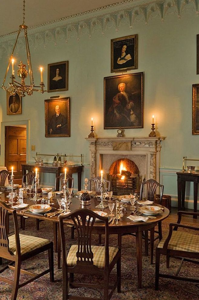 欧洲各地城堡晚宴用的餐厅，英国富贵人家的...