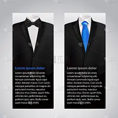 矢量与西服和礼服的名片.