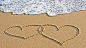 浪漫的沙滩涂鸦爱心高清摄影电脑壁纸图片大全http://www.kutoo8.com/