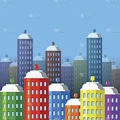 城市建筑的喷漆。像摩天大楼一样的喷雾罐。平面风格矢量插图。