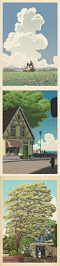 宫崎骏动画电影艺术海报，每一张都美哭了！想把它们都挂在家里（cr.Bill Mudron）