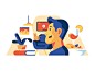 Illustrations for Quartz homepage and app
