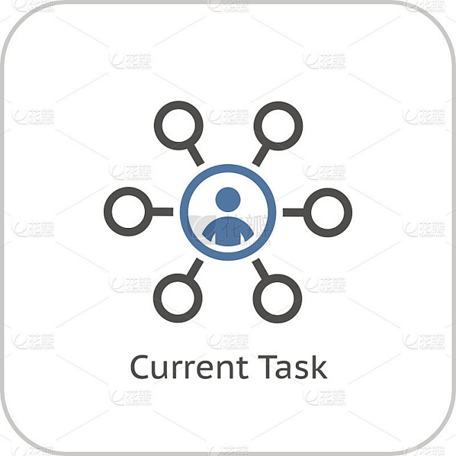 当前任务图标。经营理念。平面设计。