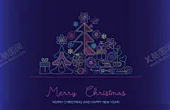 圣诞插画 【酷图网】2020,新年,麋鹿,高科技,渐变,圣诞节,圣诞,圣诞节海报,圣诞海报,抽象,小路,动物,圣诞老人,渐变配色,蓝色渐变背景,背景,矢量背景,绚丽,高端,耀眼,亮光,高科技背景,banner,手写字,毛笔字,插画,矢量插画,光线,圣诞树,元旦,雪橇