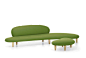 Organic design upholstered bench / fabric / commercial / by Isamu Noguchi - FREEFORM - vitra