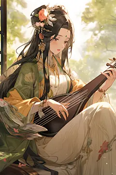 古风少女人物唯美插画