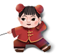 女童 农历新年传统年画迎新PNG免扣素材