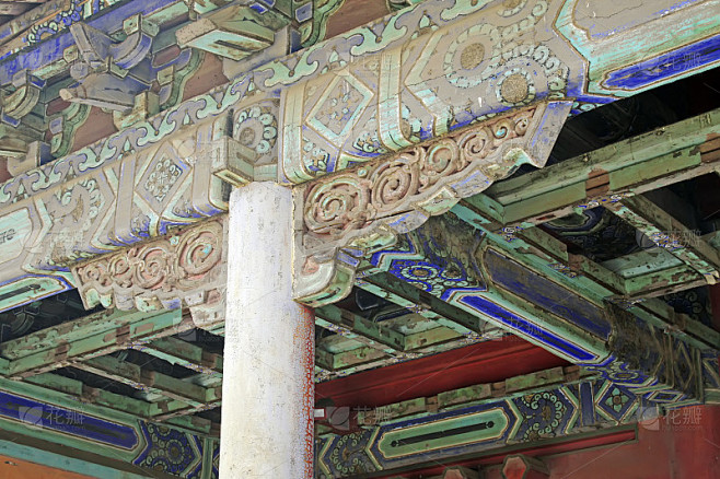 中国古代建筑木色图画或图案