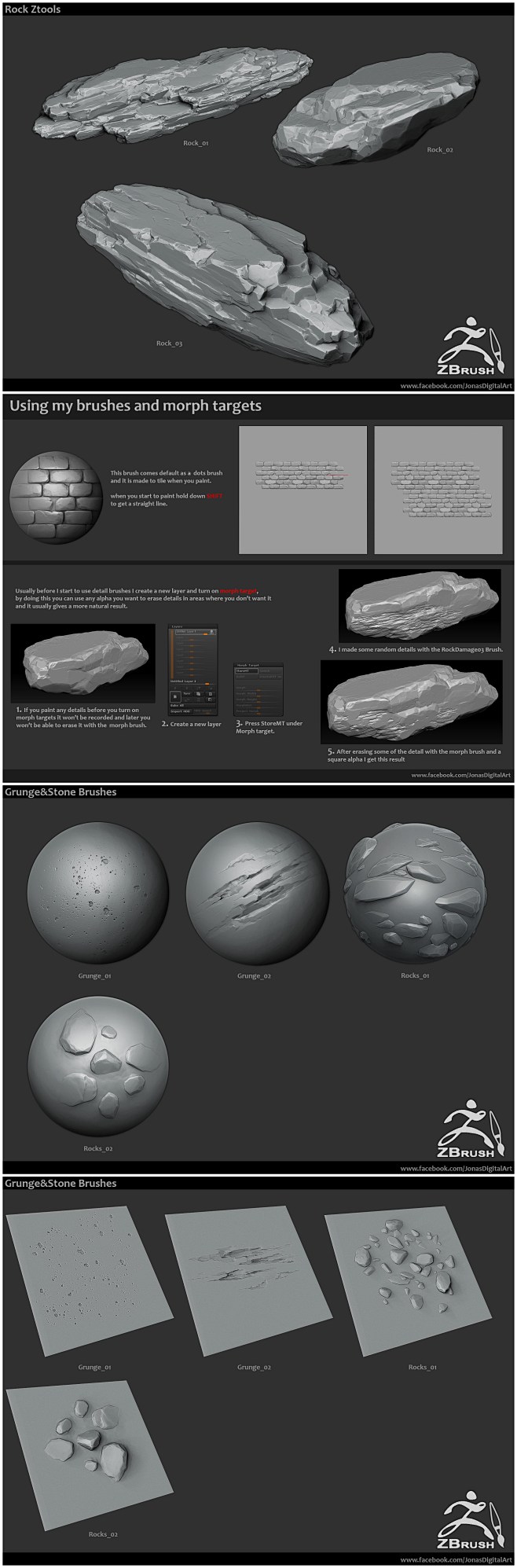 zbrush 高精度岩石地形场景 ZB石...