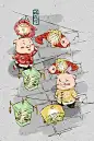 中国风猪年春节民俗系列之观花灯