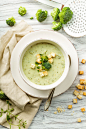 fresh broccoli soup with croutons by Christian Fischer