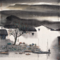 乌篷船，听雨眠，一蓑烟雨枕江南。丨来自画家杨明义。