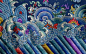 -海水江崖纹是中国的一种传统纹样，俗称“江牙海水”“海水江牙”，是常饰于古代龙袍、官服下摆的吉祥纹样。