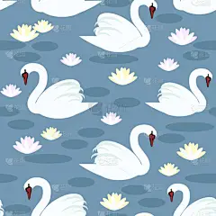 白天鹅无缝矢量模式