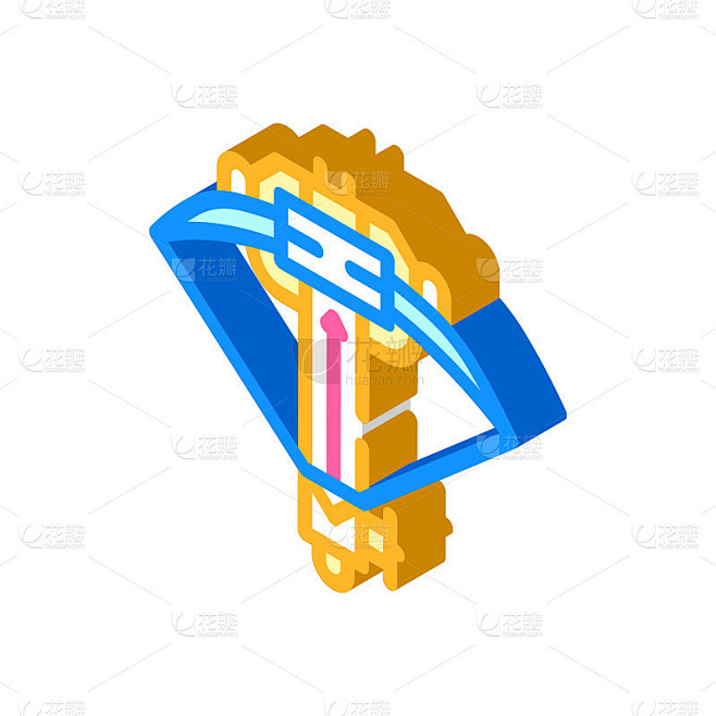 弩弩等角图标矢量插图颜色