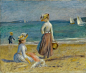 海滩上的人
奥古斯特•雷诺阿（法国，1841–1919）
布面油画，52.7x64.1厘米，1890年
Auguste Renoir (French, 1841–1919)
Figures on the Beach
1890
Oil on canvas
52.7 x 64.1 cm 
Robert Lehman Collection, 1975 (1975.1.198