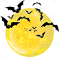 万圣节手绘插画-蝙蝠