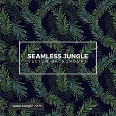 无缝的密林离开背景 插图插画 