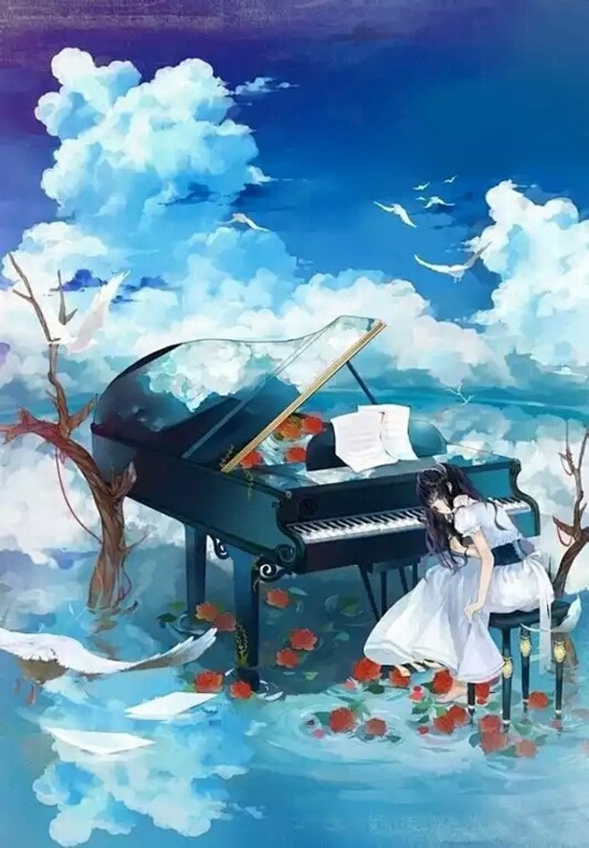 ♪乐器与少女之钢琴♪ p站 侵删 动漫 ...