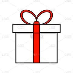 圣诞礼物简单的图标为圣诞设计孤立的白色背景