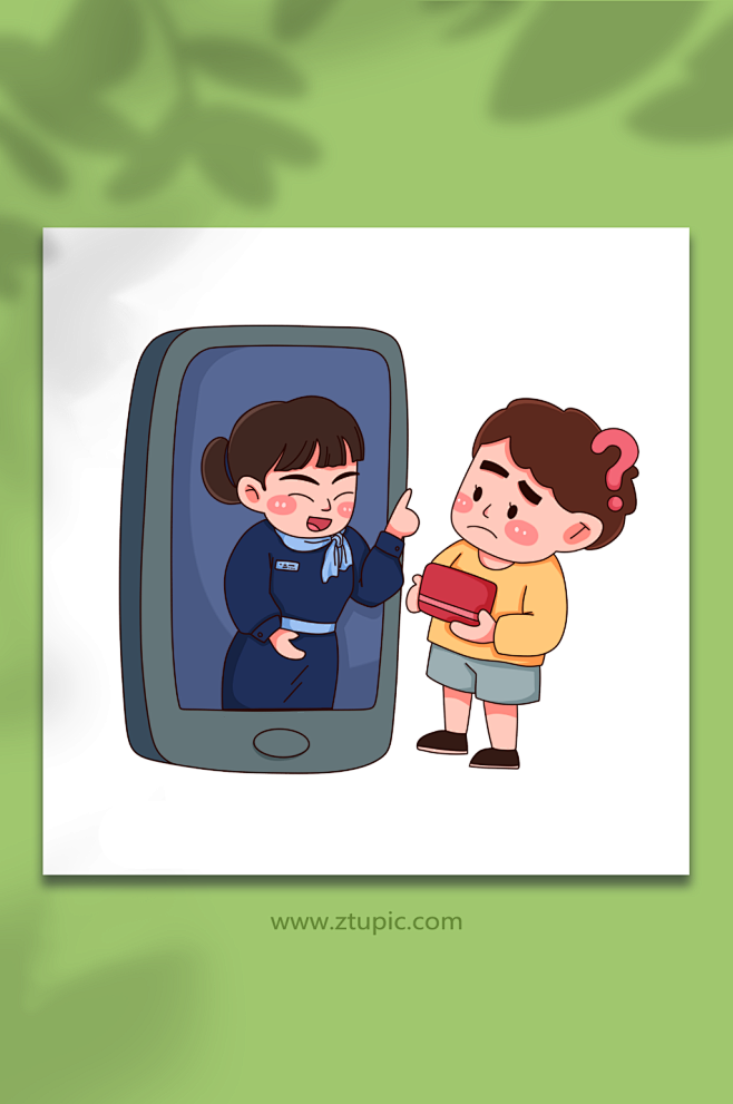 客服卡通防电信诈骗宣传科普插画-众图网