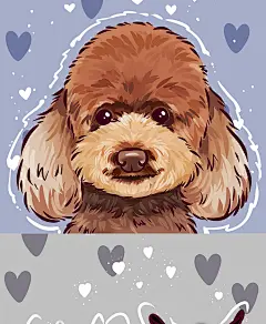 q版宠物头像手绘定制狗狗猫咪画像logo墙壁画ins风仓鼠兔兔卡通画-淘宝网