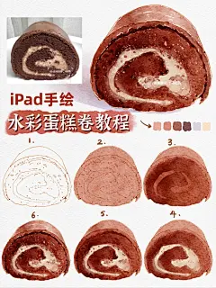 Procreate水彩蛋糕卷教程！超简单！实用_1_v脸喵插画_来自小红书网页版