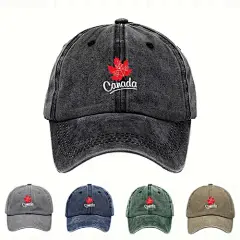 枫叶图腾棒球帽，红白撞色印花，适合外出旅游和城市漫步