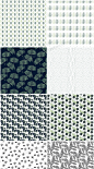 热带抽象几何黑白树叶无缝图案墙纸服装面料纹理背景EPS矢量素材-淘宝网