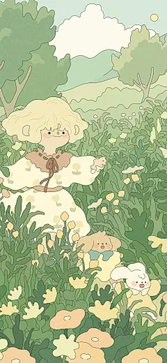 可爱 插画 手机壁纸