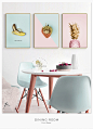 果然有味 北欧风ins客厅装饰画粉色现代轻奢挂画餐厅壁画水果墙画-tmall.com天猫
